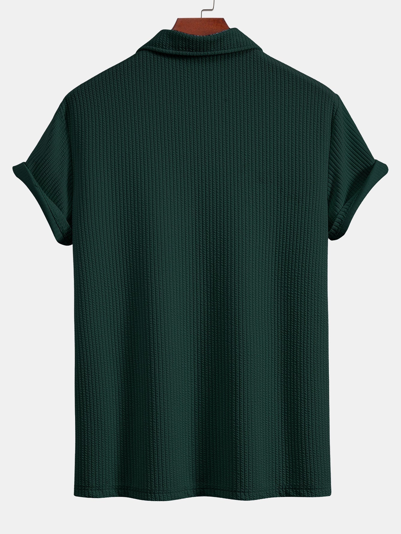 Strukturiertes V-Ausschnitt-Polo & Shorts