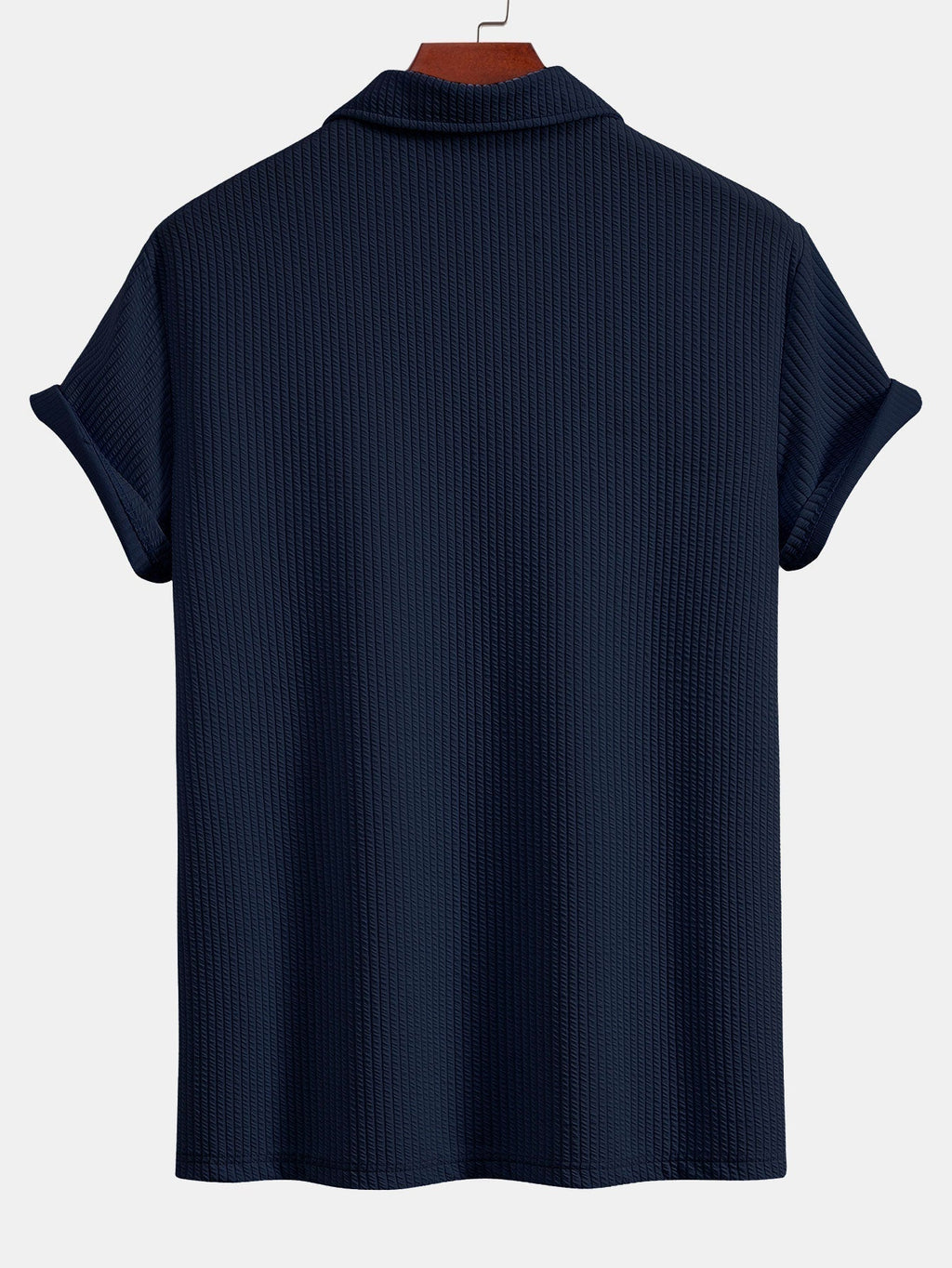 Textured V-Neck Polo & Trousers Set