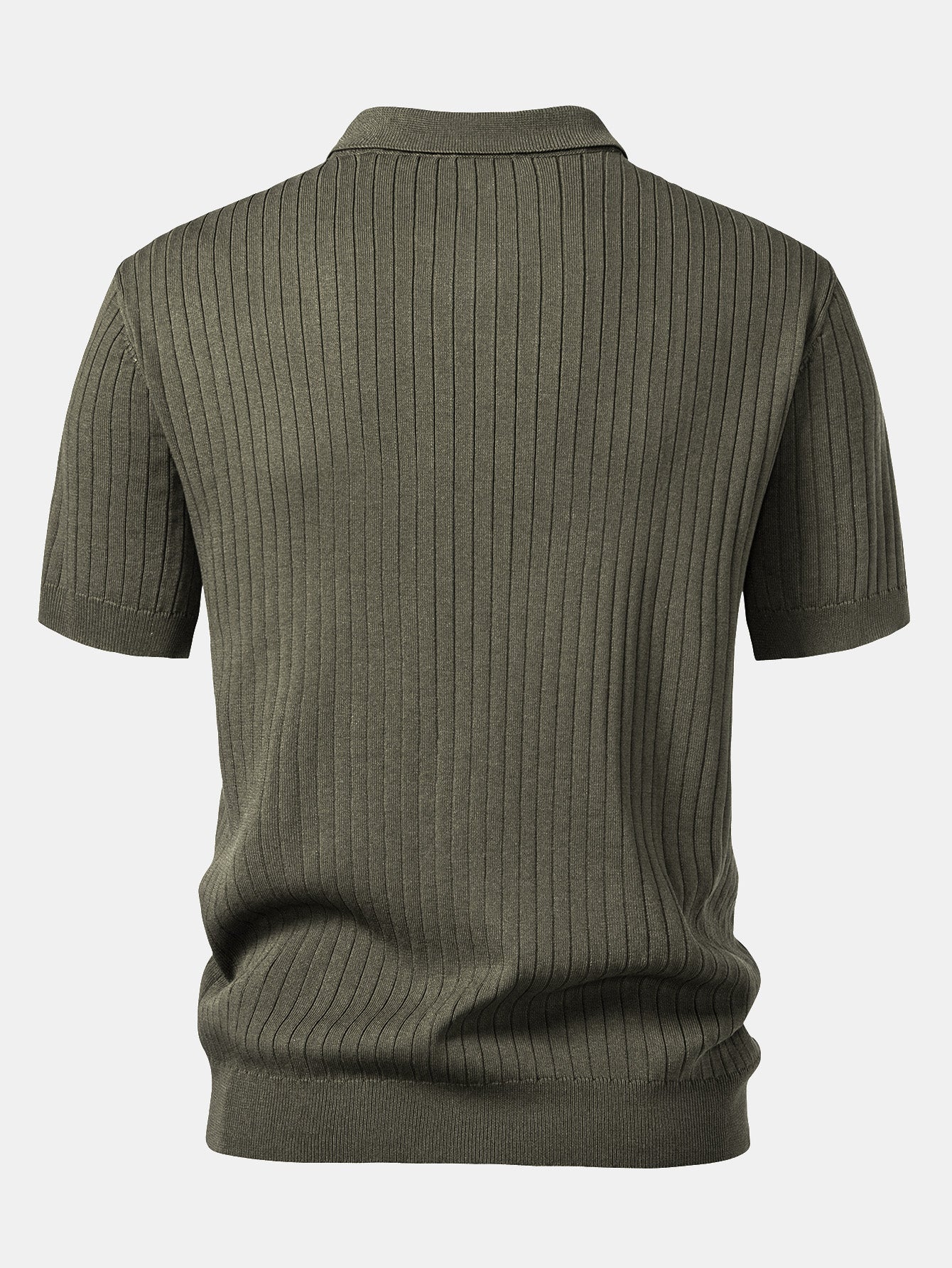 Gestreiftes V-Ausschnitt Strick-Polo
