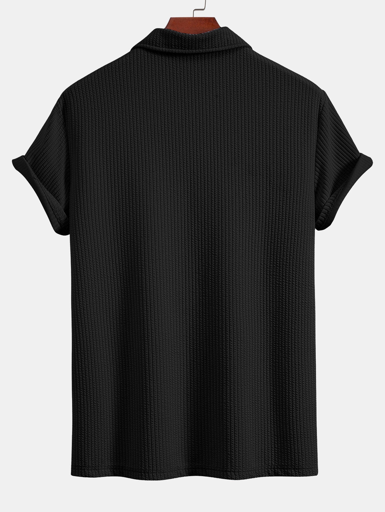 Strukturiertes V-Ausschnitt-Polo & Shorts