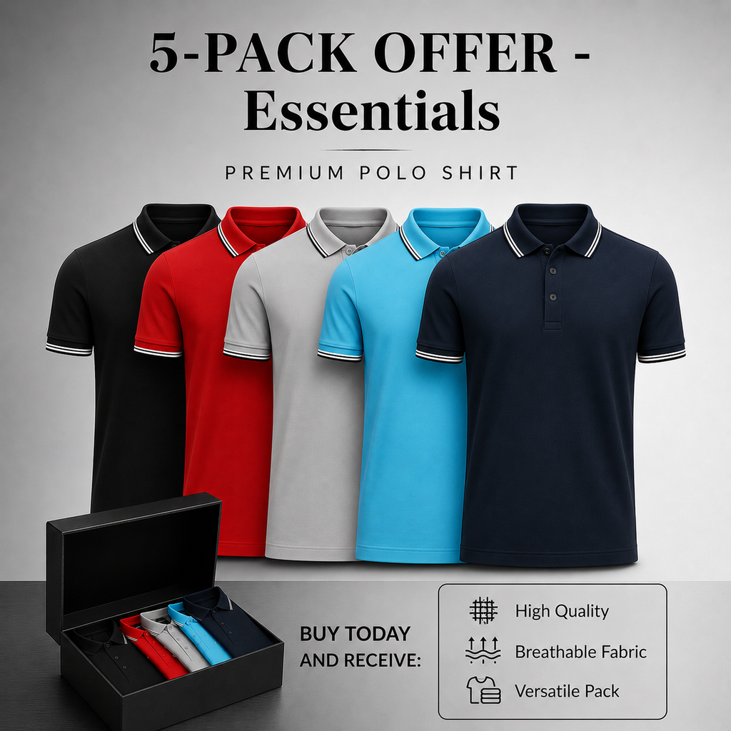 5-Pack Classic Polo Shirts