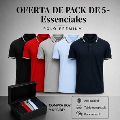 5er-Pack klassische Poloshirts