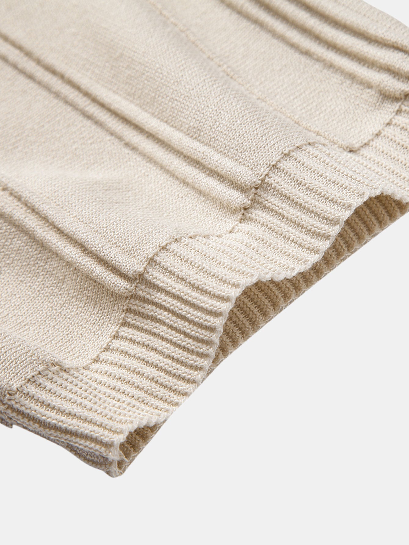 Gestreiftes Jacquard-Strick-Poloshirt mit Reißverschluss