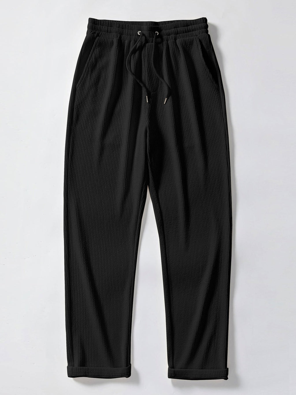 Textured V-Neck Polo & Trousers Set